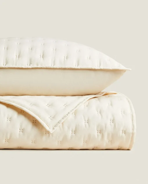 Quilts*ZARA Home Quilted Quilt With Dots Cream