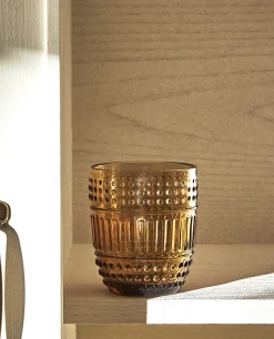 Tumblers*ZARA Home Raised Design Glass Tumbler Brown