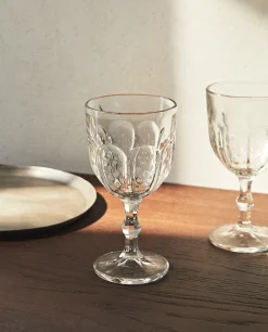 Glasses And Flutes*ZARA Home Raised Design Wine Glass Transparent