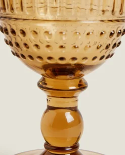 Glasses And Flutes*ZARA Home Raised Design Wine Glass Brown