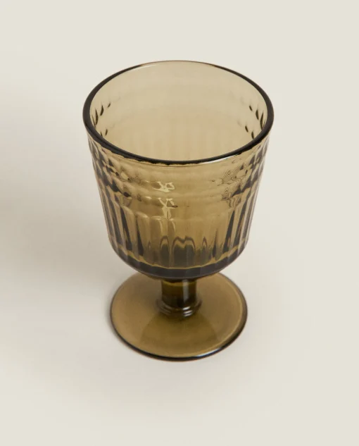 Glasses And Flutes*ZARA Home Raised Design Wine Glass Green