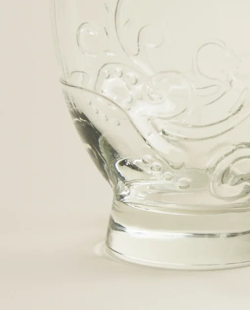 Tumblers*ZARA Home Raised Floral Design Glass Tumbler Transparent