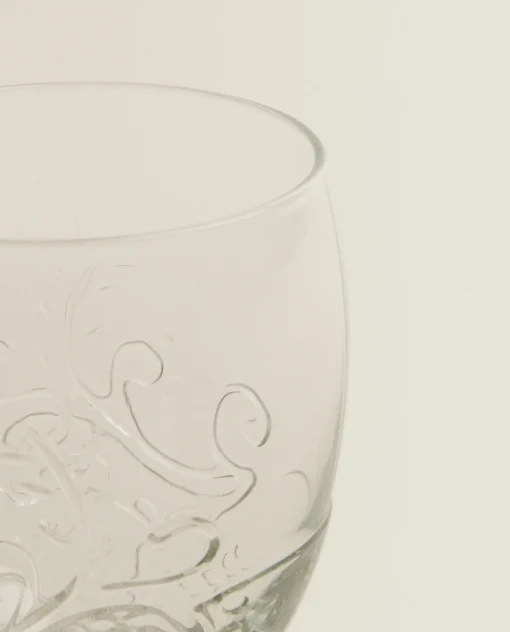 Tumblers*ZARA Home Raised Floral Design Glass Tumbler Transparent