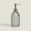 Dispensers*ZARA Home Raised Wavy Design Glass Dispenser Grey