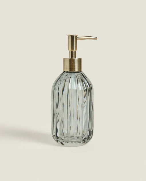 Dispensers*ZARA Home Raised Wavy Design Glass Dispenser Grey