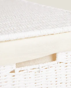 Dressing Room*ZARA Home Rectangular Chest With Fabric Lining White