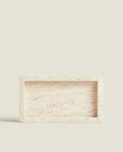 Soap Dishes*ZARA Home Rectangular Marble Soap Dish Beige