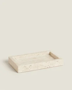 Soap Dishes*ZARA Home Rectangular Marble Soap Dish Beige