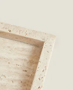 Soap Dishes*ZARA Home Rectangular Marble Soap Dish Beige