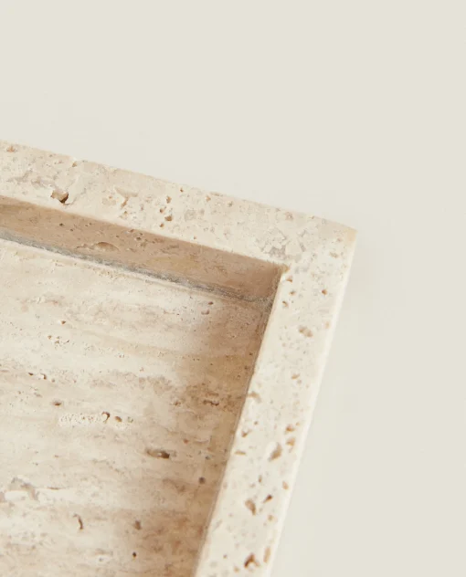 Soap Dishes*ZARA Home Rectangular Marble Soap Dish Beige