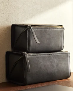 Bags And Toiletry Bags*ZARA Home Rigid Leather Cosmetic Bag 1-040