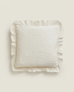 Bedspreads*ZARA Home Ruffle Throw Pillow Cover Cream