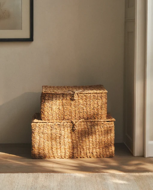Baskets*ZARA Home Seagrass Basket Brown