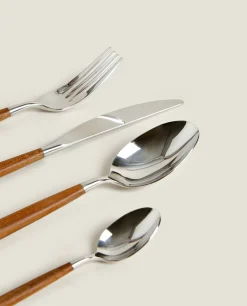 Cutlery*ZARA Home Set Of Maple Cutlery Natural Colour