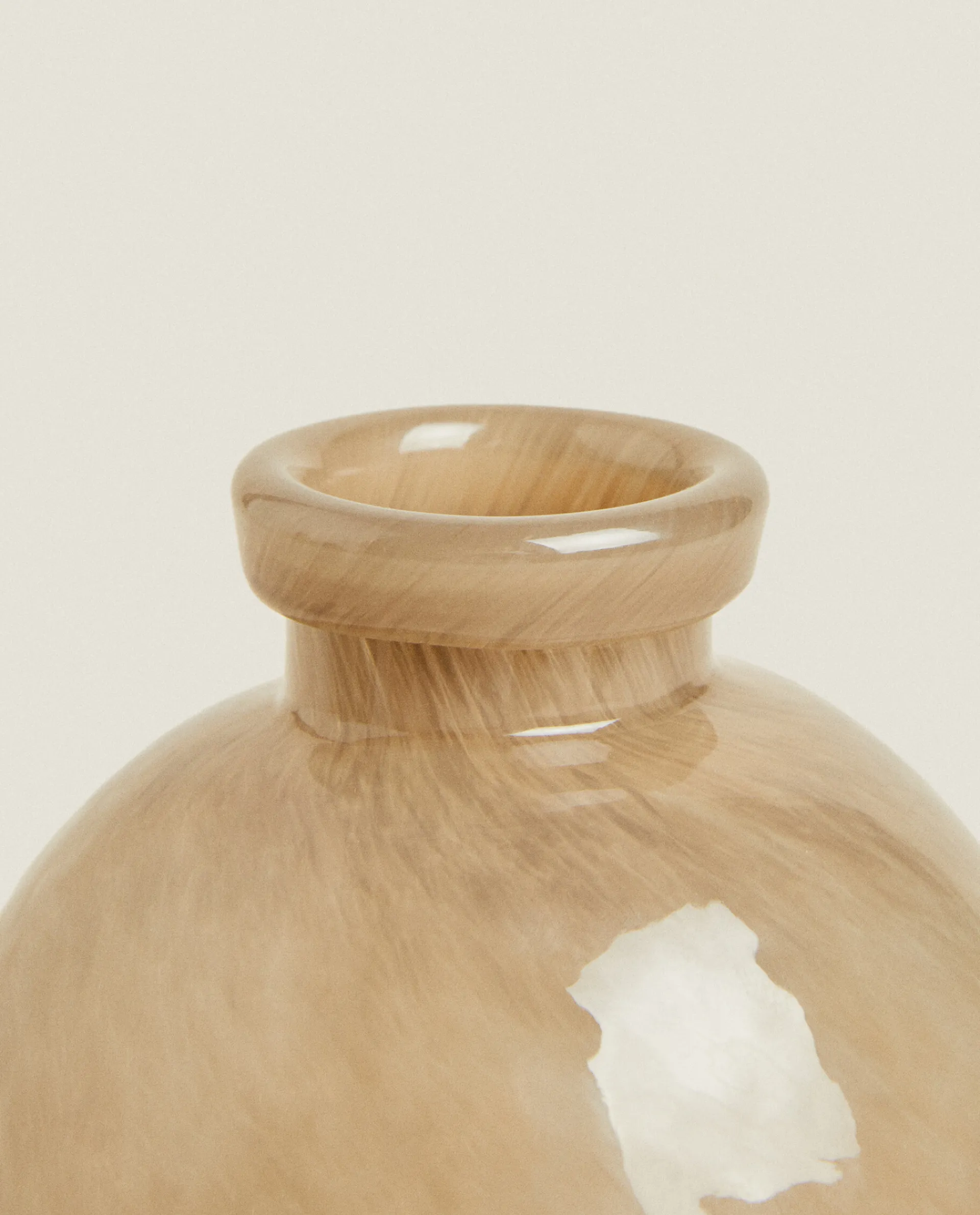 Vases*ZARA Home Shiny Glass Vase Beige