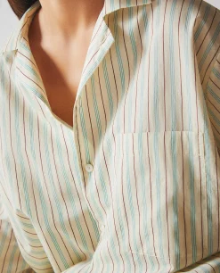 Pajamas*ZARA Home Shirt With Thin Stripes Vanilla