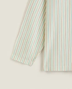 Pajamas*ZARA Home Shirt With Thin Stripes Vanilla