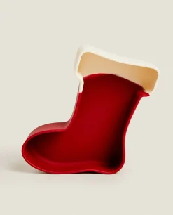 Kids*ZARA Home Silicone Christmas Boot Plate Red