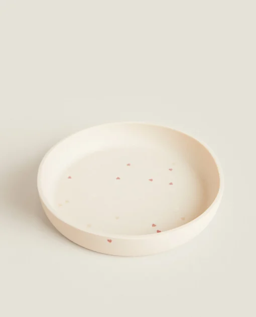 Mealtime*ZARA Home Silicone Heart Plate Pink