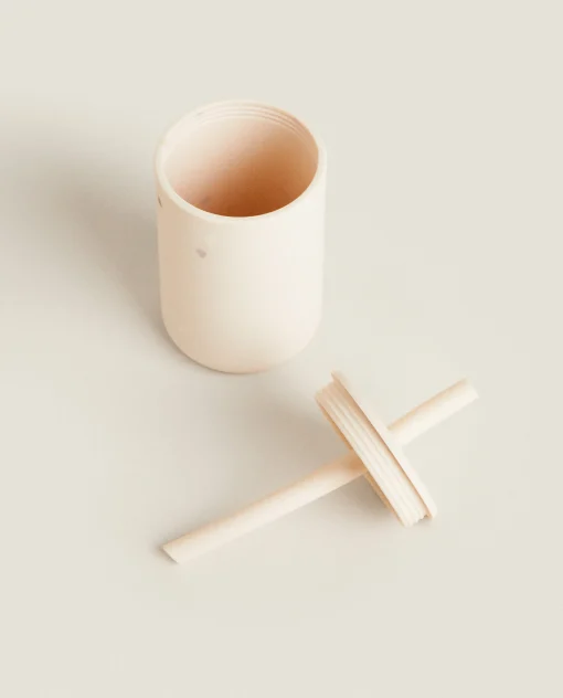 Mealtime*ZARA Home Silicone Heart Tumbler With Straw Pink