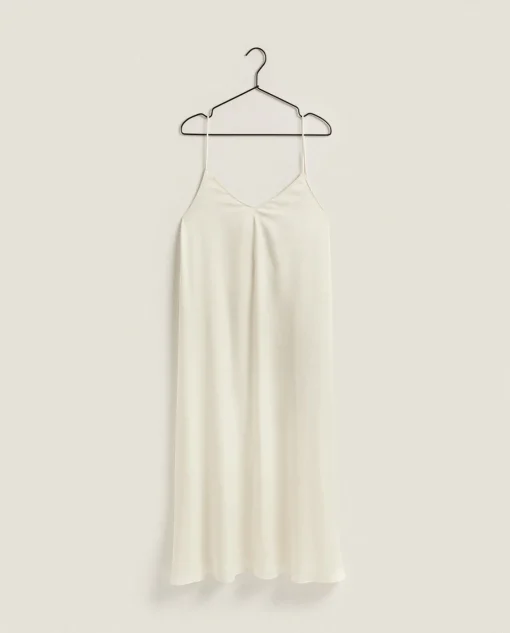 Nightdresses*ZARA Home Silk Nightgown Cream