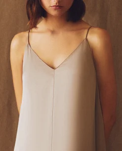 Nightdresses*ZARA Home Silk Nightgown Taupe
