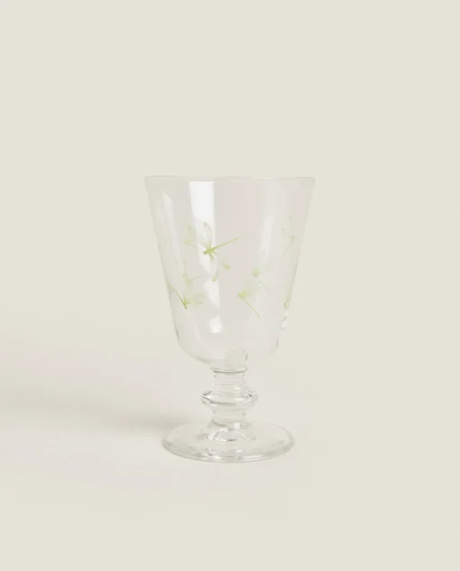 Glasses And Flutes*ZARA Home Silk Screen Wine Glass Green