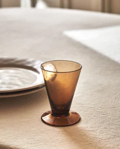 Glasses And Flutes*ZARA Home Small Glass With Bubbles Taupe