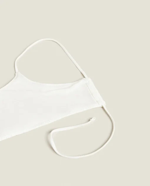 Beachwear*ZARA Home Smocked Bikini Top Cream