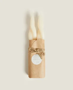 Candles*ZARA Home Spiral Candle (Pack Of 2) Ecru