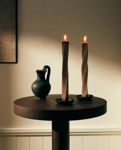 Candles*ZARA Home Spiral Candle (Pack Of 3) Brown