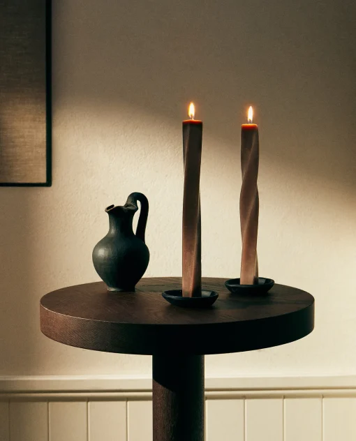 Candles*ZARA Home Spiral Candle (Pack Of 3) Brown
