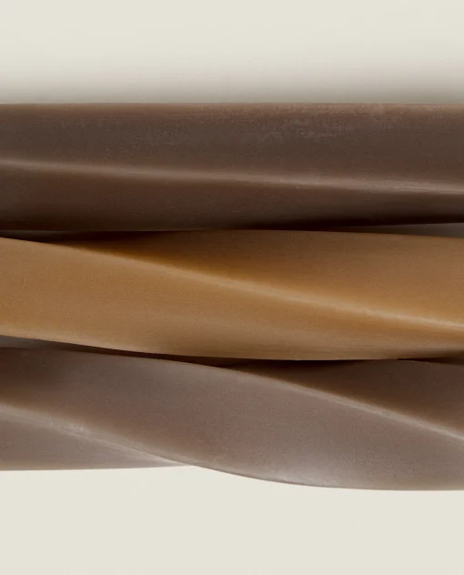 Candles*ZARA Home Spiral Candle (Pack Of 3) Brown
