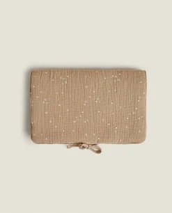 Accessories*ZARA Home Star Print Muslin Baby Wipe Holder Taupe