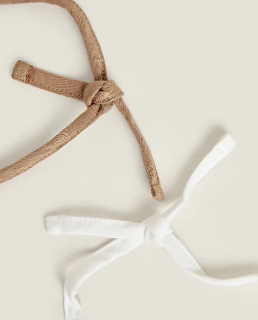 Mealtime*ZARA Home Star Print Muslin Bibs (Set Of 2) Oyster White