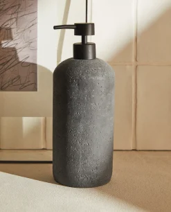 Dispensers*ZARA Home Stone Grey Resin Shower Dispenser Black