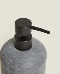 Dispensers*ZARA Home Stone Grey Resin Shower Dispenser Black