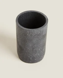 Glasses*ZARA Home Stone Grey Resin Tumbler Black