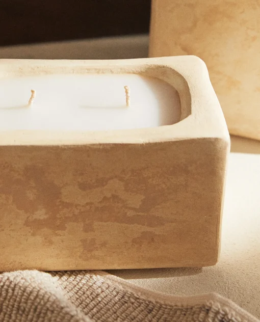Candles*ZARA Home Stone Style Candle Beige