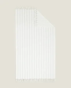 Beachwear*ZARA Home Striped Beach Towel Ecru/Black