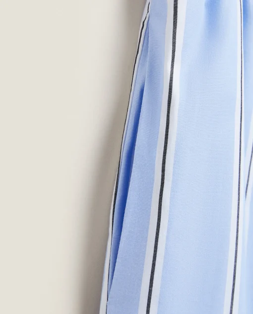 Man*ZARA Home Striped Cotton Pants Blue