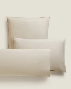 Pillowcases*ZARA Home Striped Cotton Pillowcase Sand