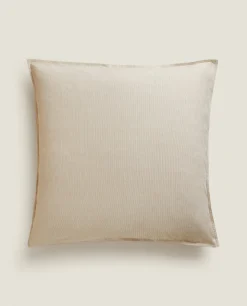 Pillowcases*ZARA Home Striped Cotton Pillowcase Sand