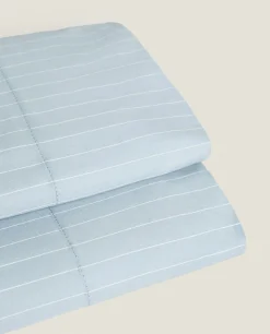 Flat Sheets*ZARA Home Striped Flat Sheet Blue
