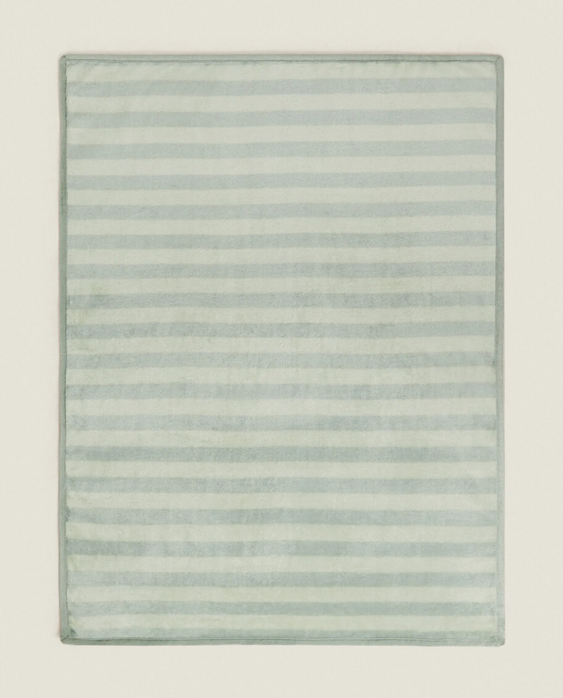 Blankets*ZARA Home Striped Fleece Blanket Green