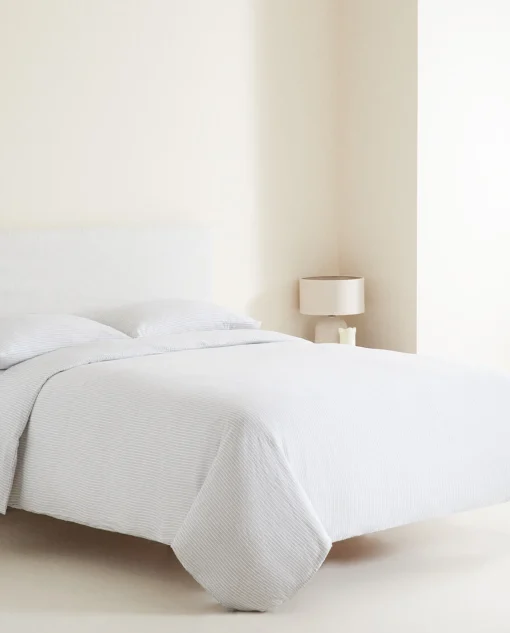 Duvet Covers*ZARA Home Striped Linen Duvet Cover Blue
