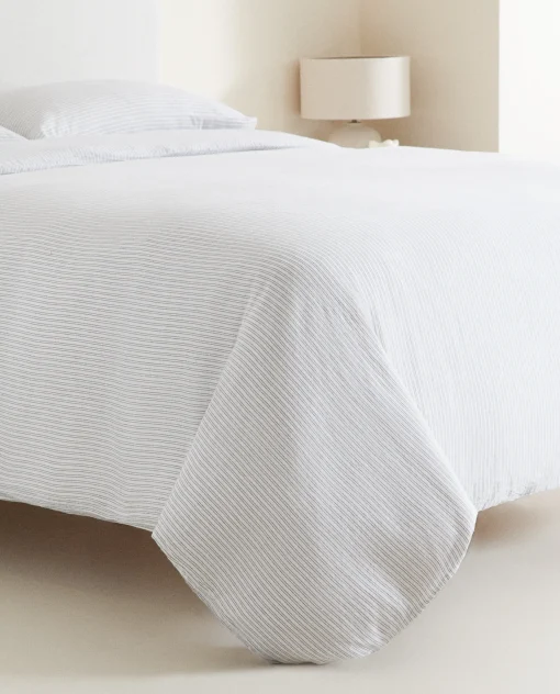 Duvet Covers*ZARA Home Striped Linen Duvet Cover Blue