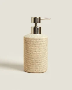 Dispensers*ZARA Home Striped Resin Dispenser Beige