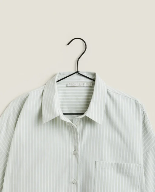 Pajamas*ZARA Home Striped Shirt Green