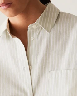 Pajamas*ZARA Home Striped Shirt Green
